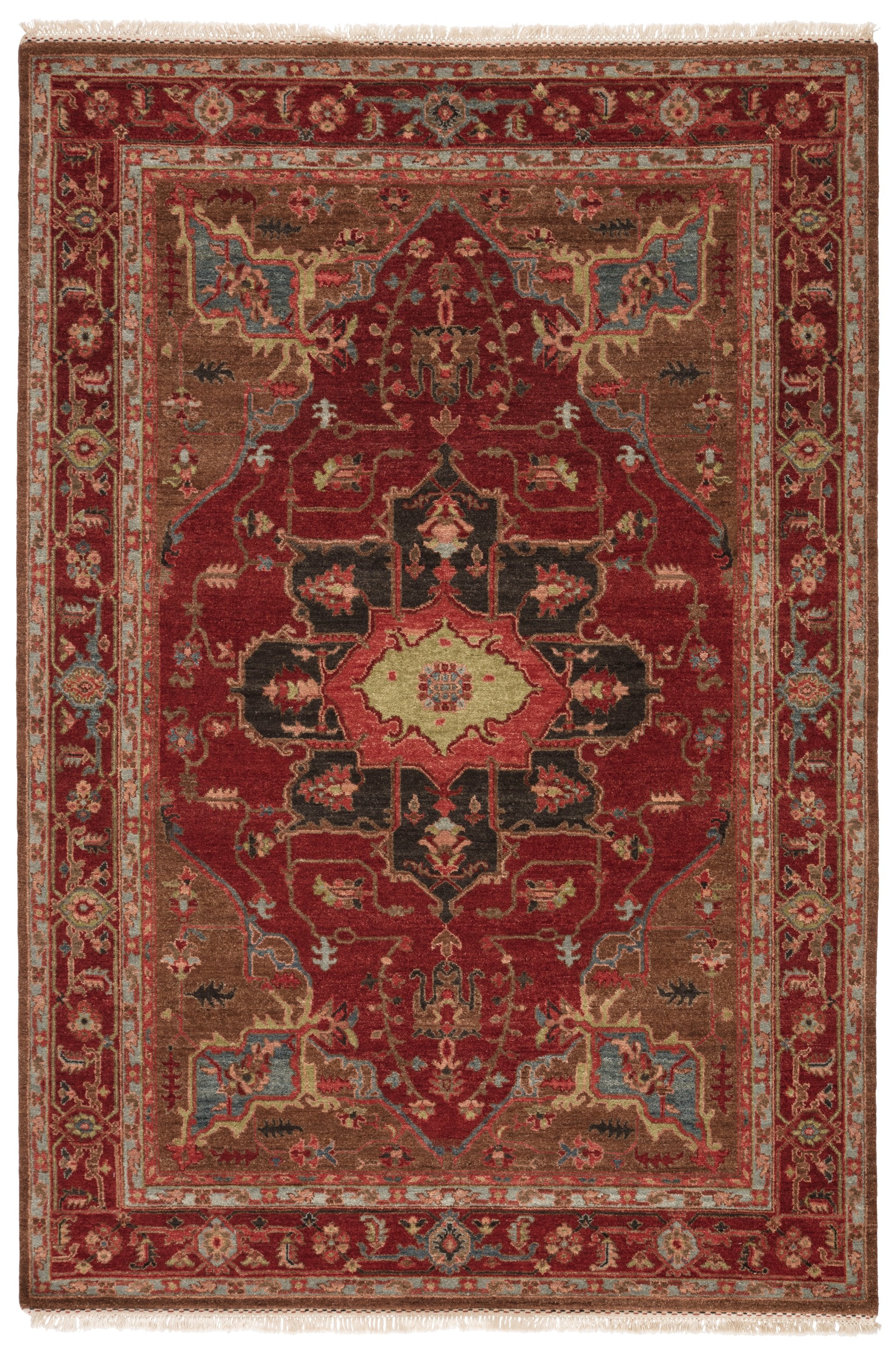 Artemis by Jaipur Living York Hand-Knotted Medallion Red/ Brown Area Rug